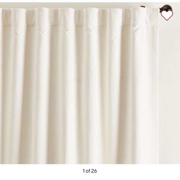 Velvet Twill Blackout Curtain Pottery Barn Color Ivory NWT 50 x 96”